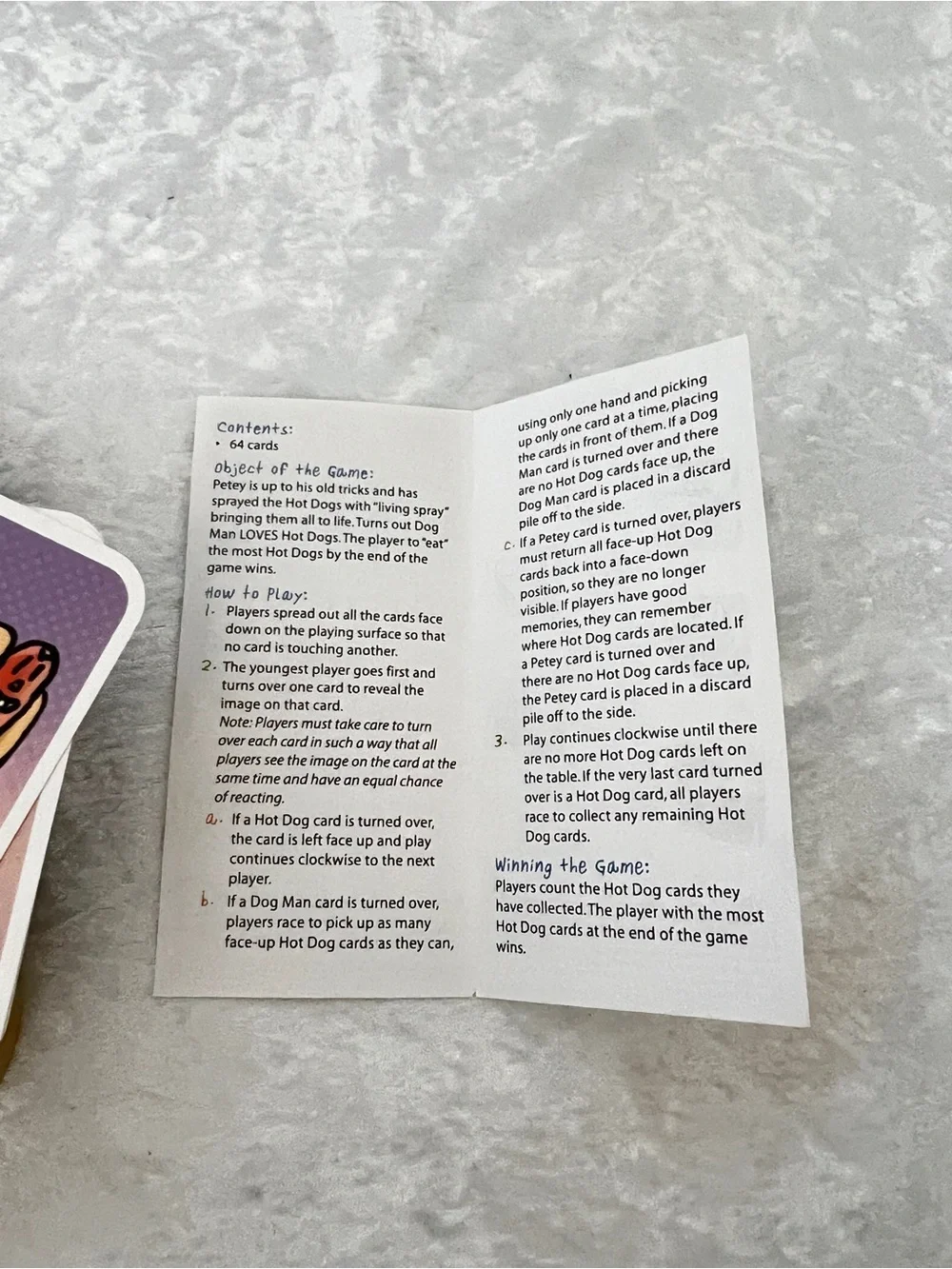 Dog Man The Hot Dog Card Game Ages 5 and -Up Kids Game